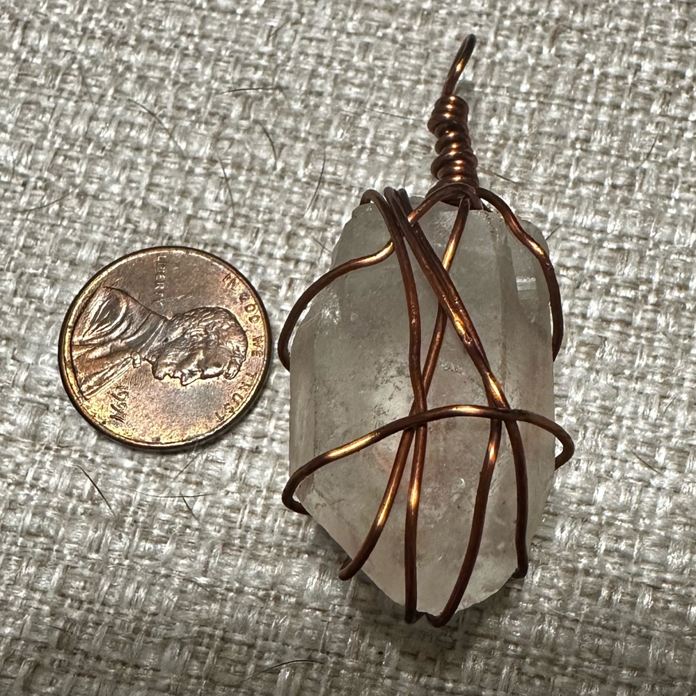 Wire Wrapped Quartz Pendant - Picture 2 of 8